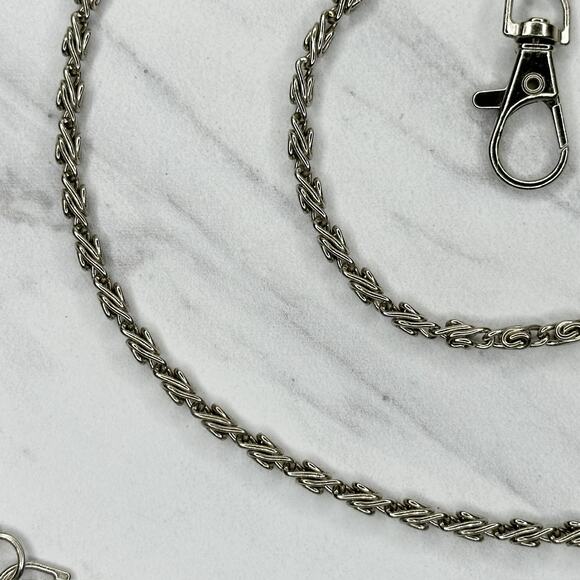 Silver Tone Swirl Chain Link Purse Handbag Bag Replacement Strap - Picture 7 of 9